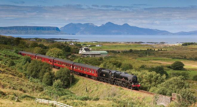 The Jacobite steam train, the real Hogwarts Express, on the line to Mallaig