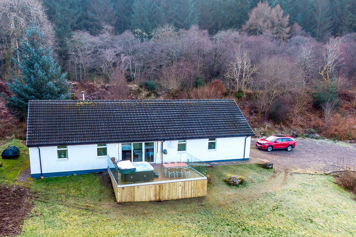 Glenachulish Bay cottage in its own grounds from the air